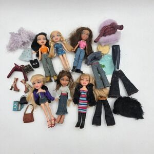Mini Bratz Doll Lot of 9 Mixed Fashion Dolls Figures Clothing Accessories Y2K